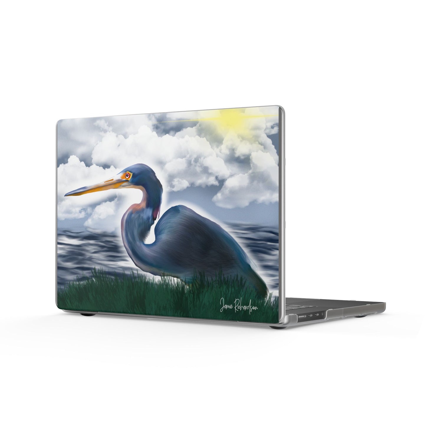 Harriet the Heron Matte MacBook Case — Louisiana Marsh Wildlife Design
