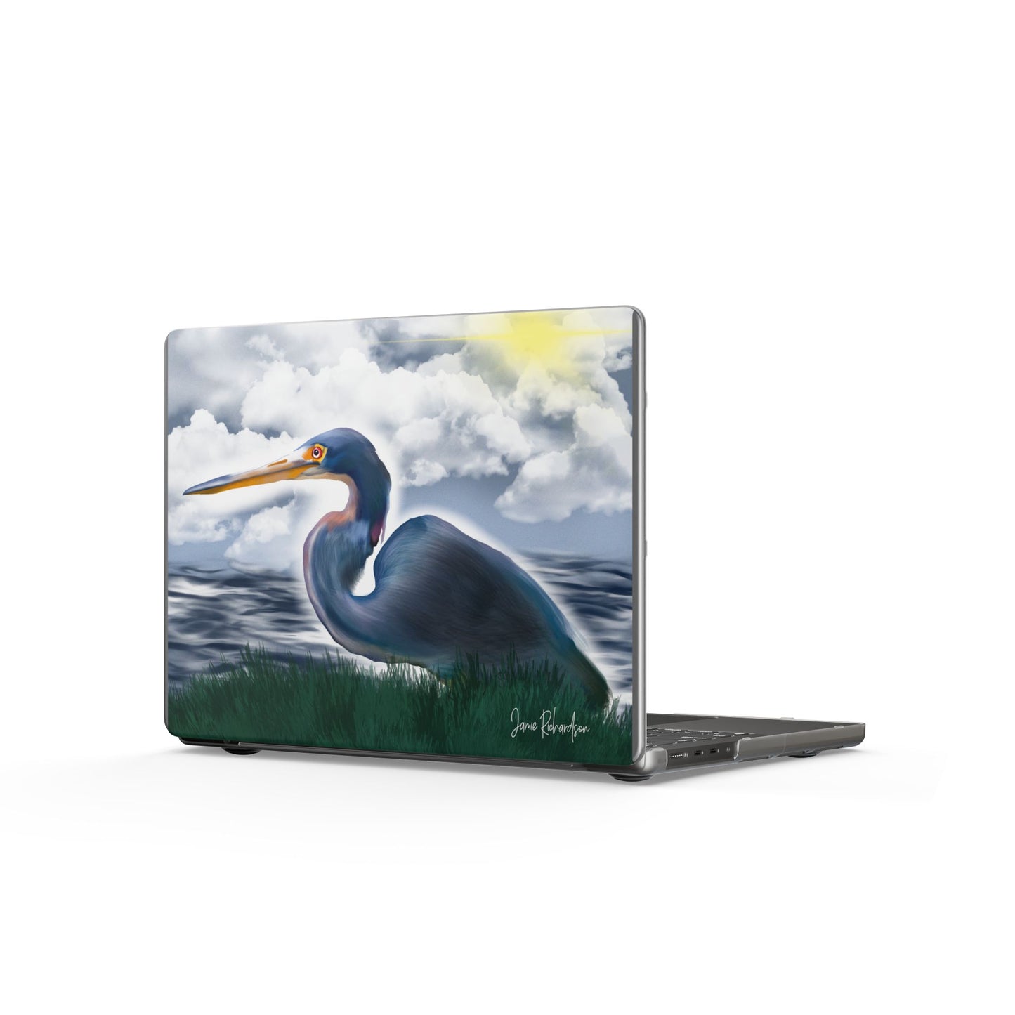 Harriet the Heron Matte MacBook Case — Louisiana Marsh Wildlife Design