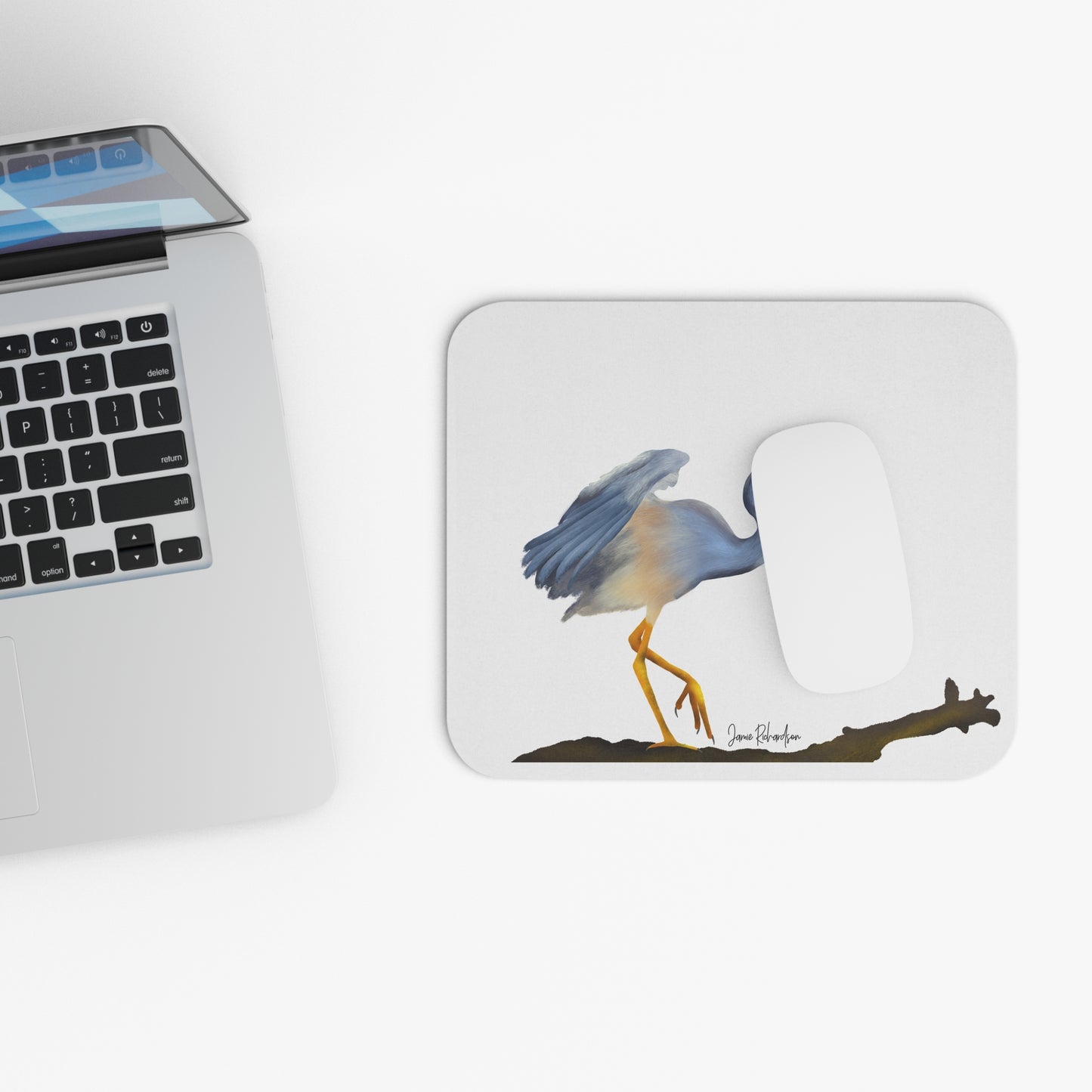 Harriet the Heron Mouse Pad | Louisiana Wildlife Art