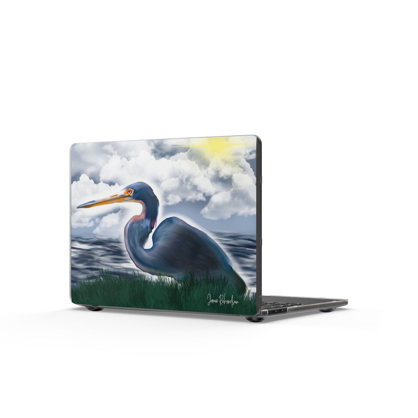 Harriet the Heron Matte MacBook Case — Louisiana Marsh Wildlife Design