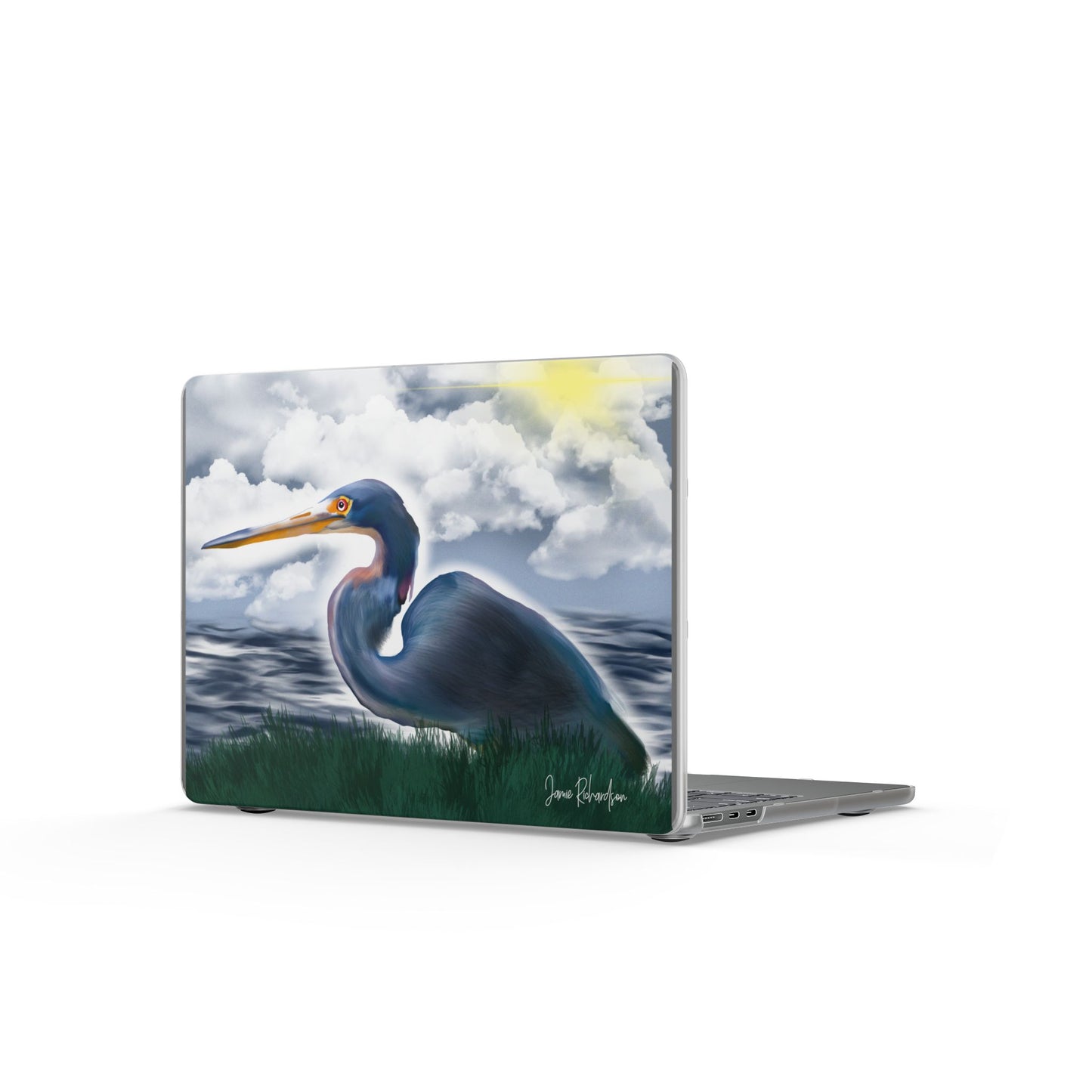 Harriet the Heron Matte MacBook Case — Louisiana Marsh Wildlife Design