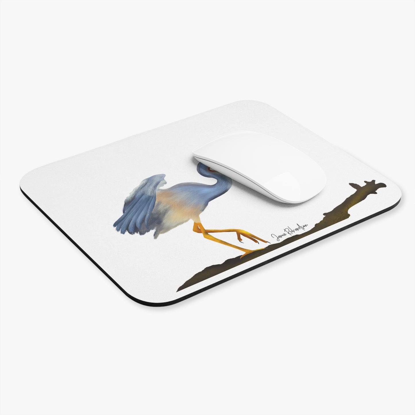 Harriet the Heron Mouse Pad | Louisiana Wildlife Art